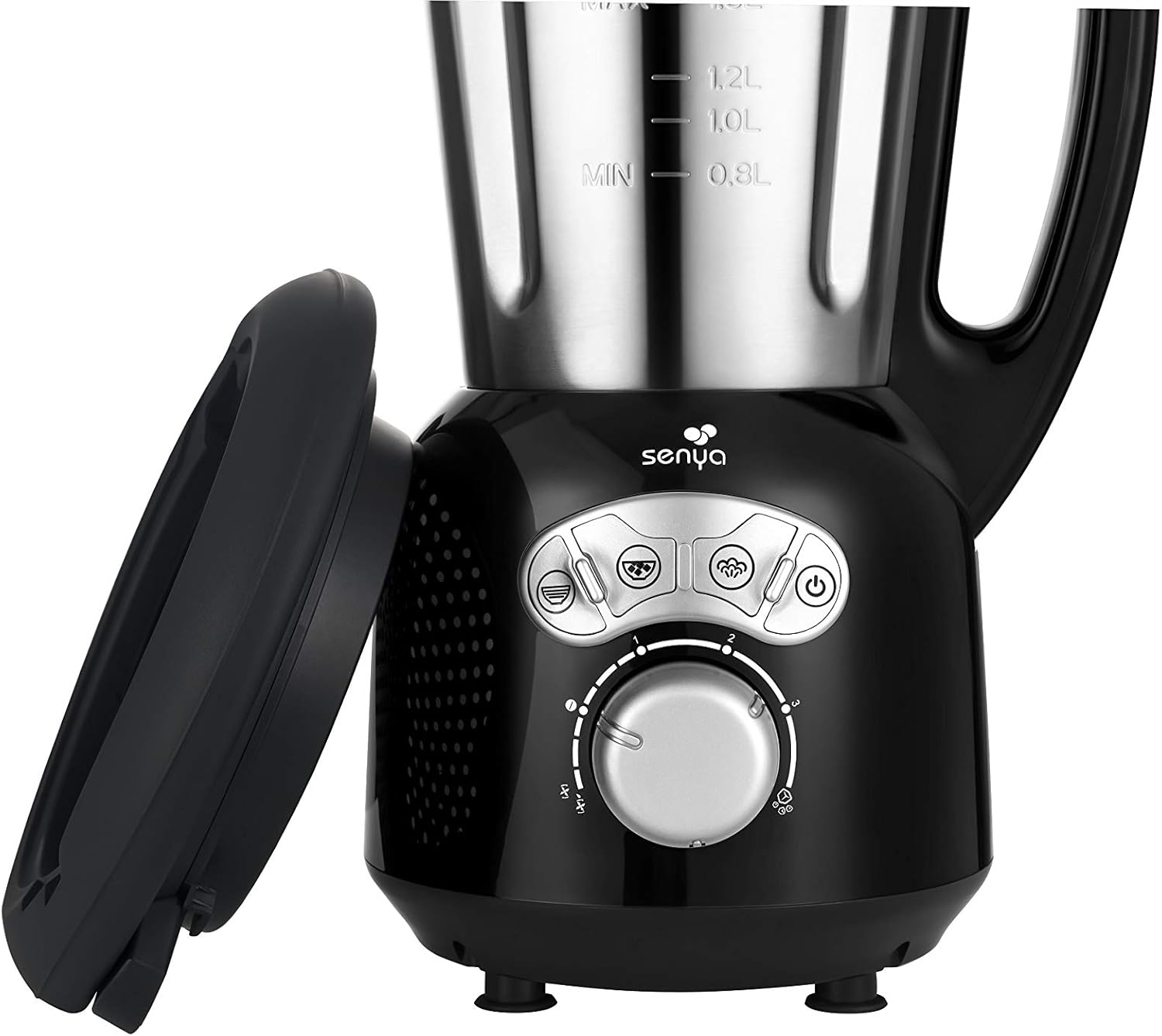Senya SYCP-HB008R Cook & Ice V3 Red Stainless Steel Heated Blender, Soup Blender/Milled Soup, Steaming, Crushed Ice Smoothies, 1, 5L, 1400W, SYCP-HB008R