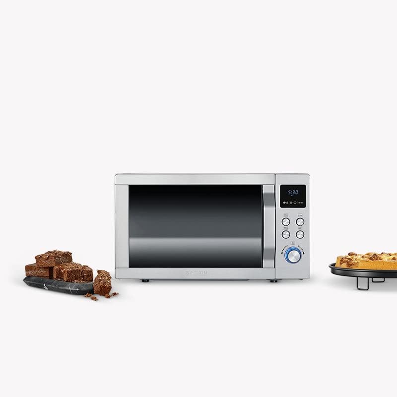 SEVERIN Four à micro-ondes 30 L, 2 500 W, avec fonction gril et chaleur tournante, avec 5 niveaux de puissance, 10 programmes automatiques, Inox/Noir, MW 7775