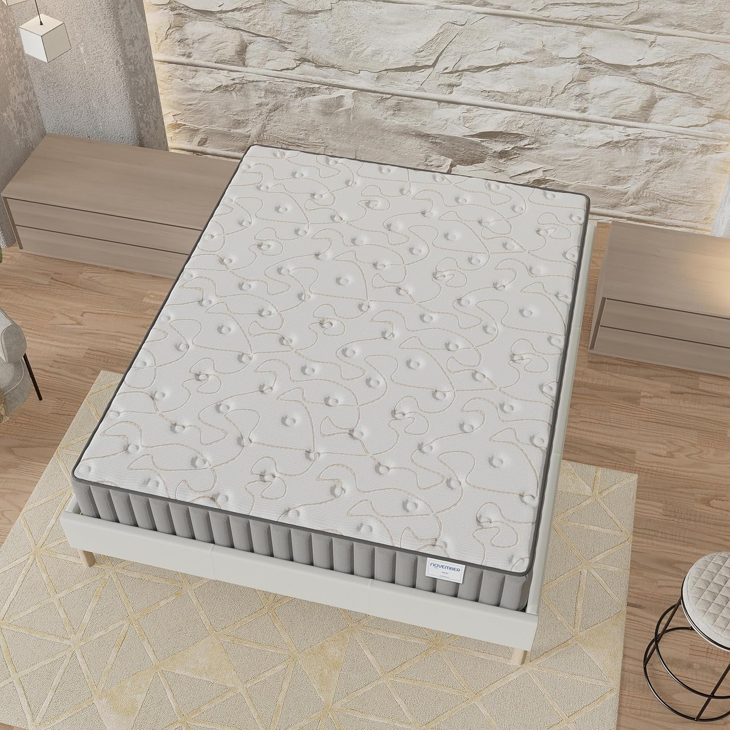 NOVEMBER - Orionis Mattress 120 x 190 cm - Hybrid Technology: HDensity Foam + Memory Foam - Thickness 22 cm - Toning & Wrap Support - Sanitized Label (Anti-Bacterial/Dust Mite)