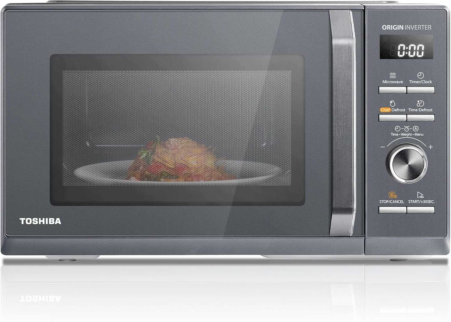 Toshiba Micro-ondes 20L MW2-MM20P(BK), Micro-ondes sur Pied, 800W, 5 Niveaux de Puissance, avec Décongélation Facile, éclairage LED à l'intérieur, Noir