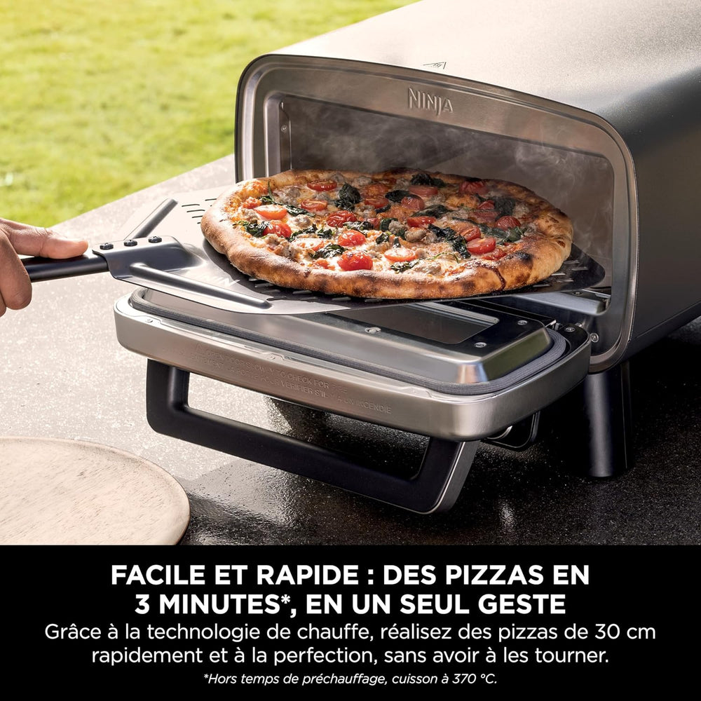 Ninja Woodfire 8-in-1 Electric Outdoor Pizza Oven, Rotisserie & Smoker BBQ with Grate, Pro-Heat Plate, Pizza Stone, Wood Pellets and Shovel, 6 Settings, Dark Orange OO101EU