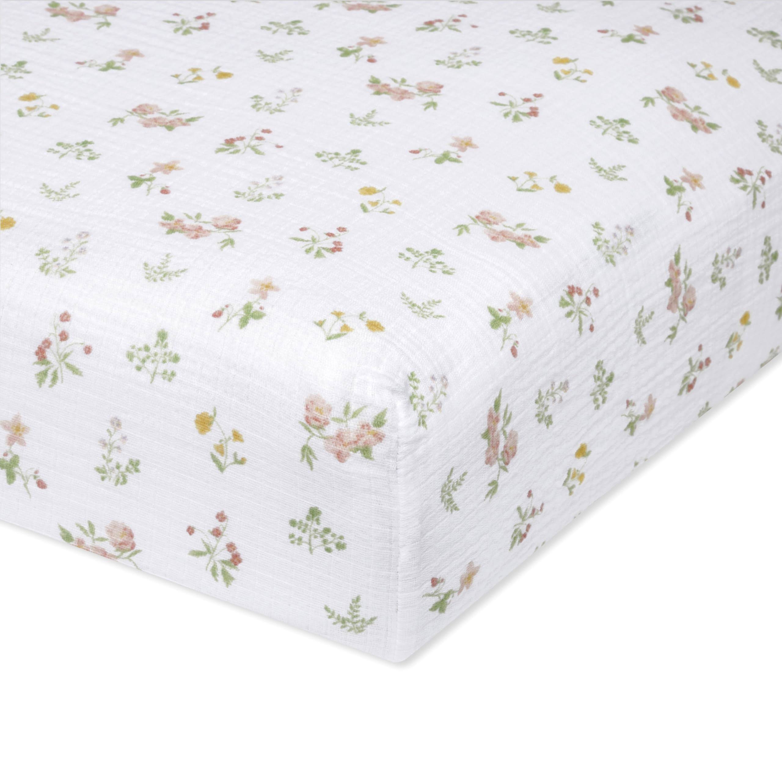 Aden + Anais Essentials Cotton Muslin Crib Sheet in Country Floral