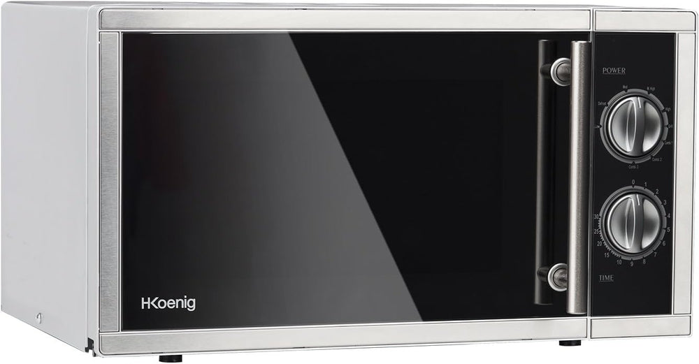 H.Koenig Compact Design Microwave 20L VIO4, Powerful 700W, Turntable 24.5 cm, Multifunction 5 Heating Levels and Defrost Function, Timer up to 30 min, Fast, Worktop