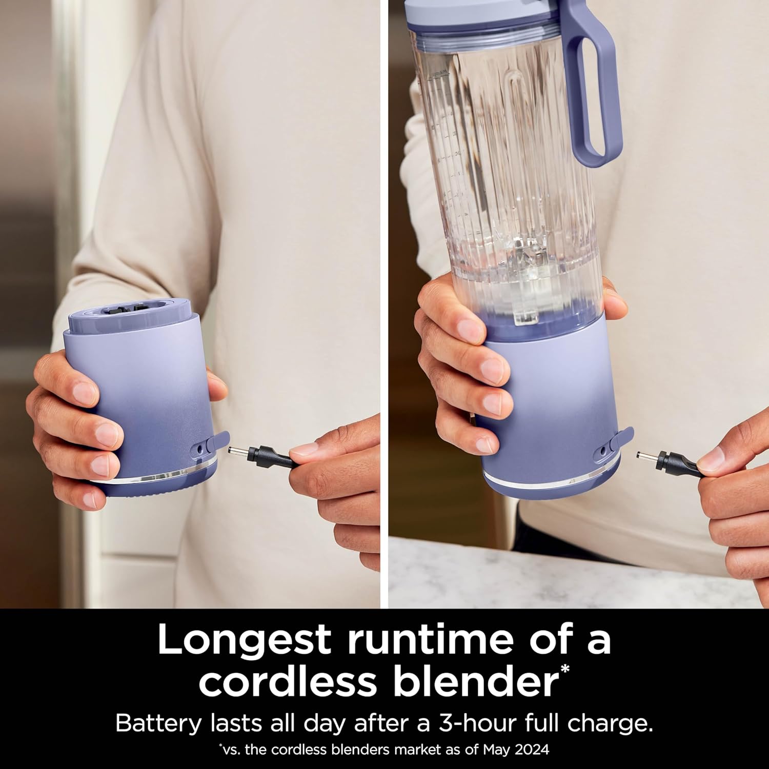 Ninja Blast Max, Portable Blender + Twist & Go, Personal Smoothie, Blend, Ice Crush, 3 Programs, Cordless, 22 oz removable Vessel, Dishwasher Safe, Leakproof, Pink, BC251PK