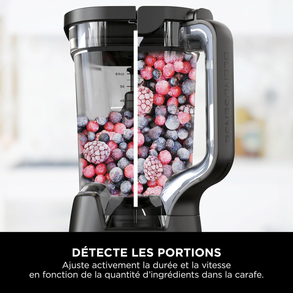 Ninja Detect Power Blender Processor Pro 3-en-1, mixeur 1200W, bol à mélanger, lame malaxeur, gobelet individuel, récipient, pétrir, mixer, hacher et mélanger, noir, TB401EU
