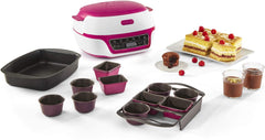 Tefal Smart Cake Machine, 5 Automatic Programs, 1 Manual Mode, 12 Mini Cake Moulds, 1 Large Mould, Compatible with CreaBake Series, Cake Factory Delights KD810112
