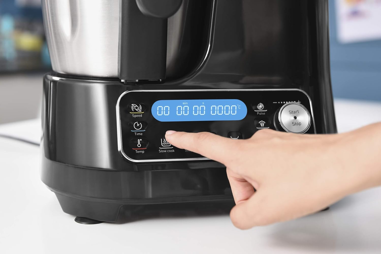 Moulinex Clickchef Compact Multi-Function Cooker, 3.6 L, 1400 W, 5 Programs, 32 Functions, Built-in Kitchen Scale, Steamer, Mixer HF456810 [Control Screen]