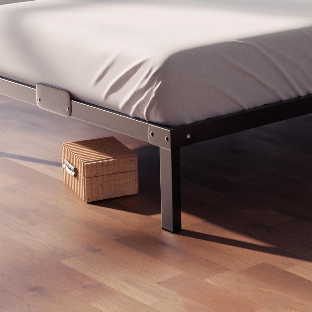 Dreamzie Cadre de Lit 160x200 avec Sommier - Sommier 160x200 avec Pieds - Hauteur de 35 cm - Structure Solide, Assemblage Facile et Espace de Rangement
