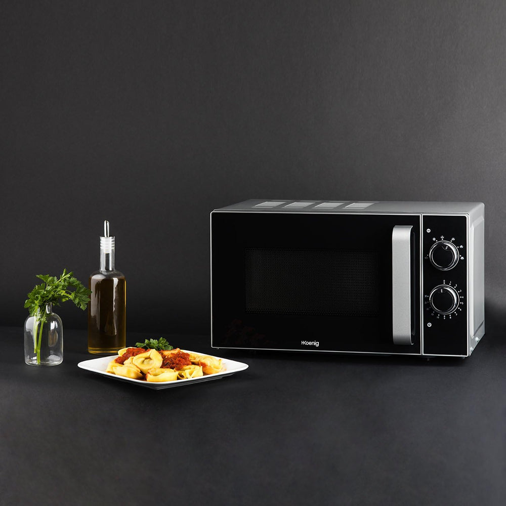 H.Koenig Micro-Ondes Four Grill 2 en 1 VIO9, 25L, Plateau tournant 27cm, 10 modes de cuisson jusqu’à 1000W, Décongélation, Cuisson combinée, écran LCD [Classe énergétique A+]