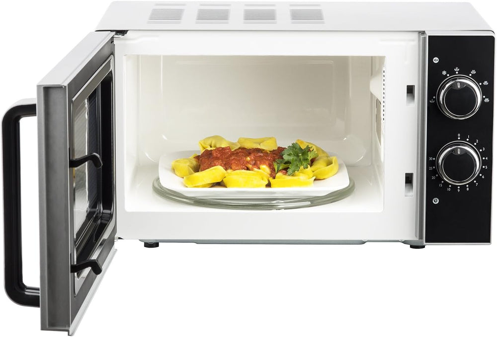 H.Koenig Micro-Ondes Four Grill 2 en 1 VIO9, 25L, Plateau tournant 27cm, 10 modes de cuisson jusqu’à 1000W, Décongélation, Cuisson combinée, écran LCD [Classe énergétique A+]