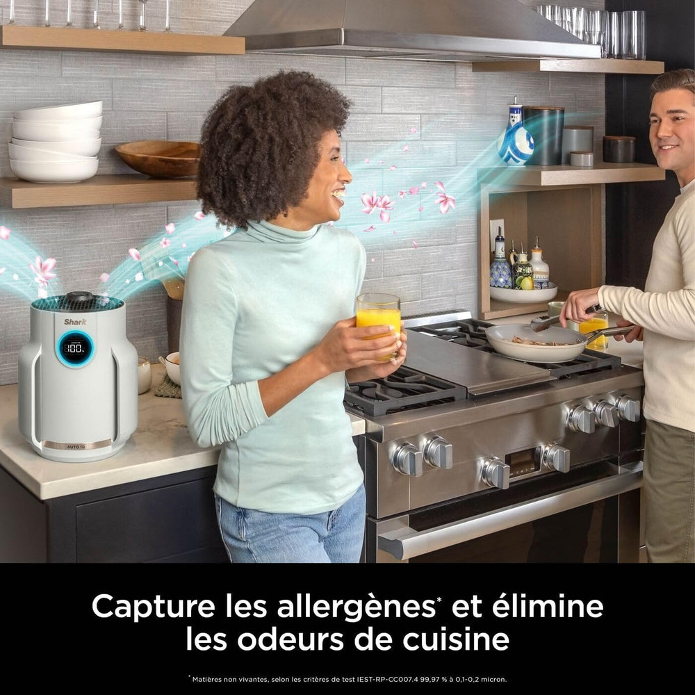 Shark NeverChange jusqu'à 5 ans Purificateur d'air MAX intérieur, Couvre 130m², Filtre HEPA 5 ans, Capture 99,97% allergènes, Mode automatique, Silencieux, LED, Blanc HP300EU