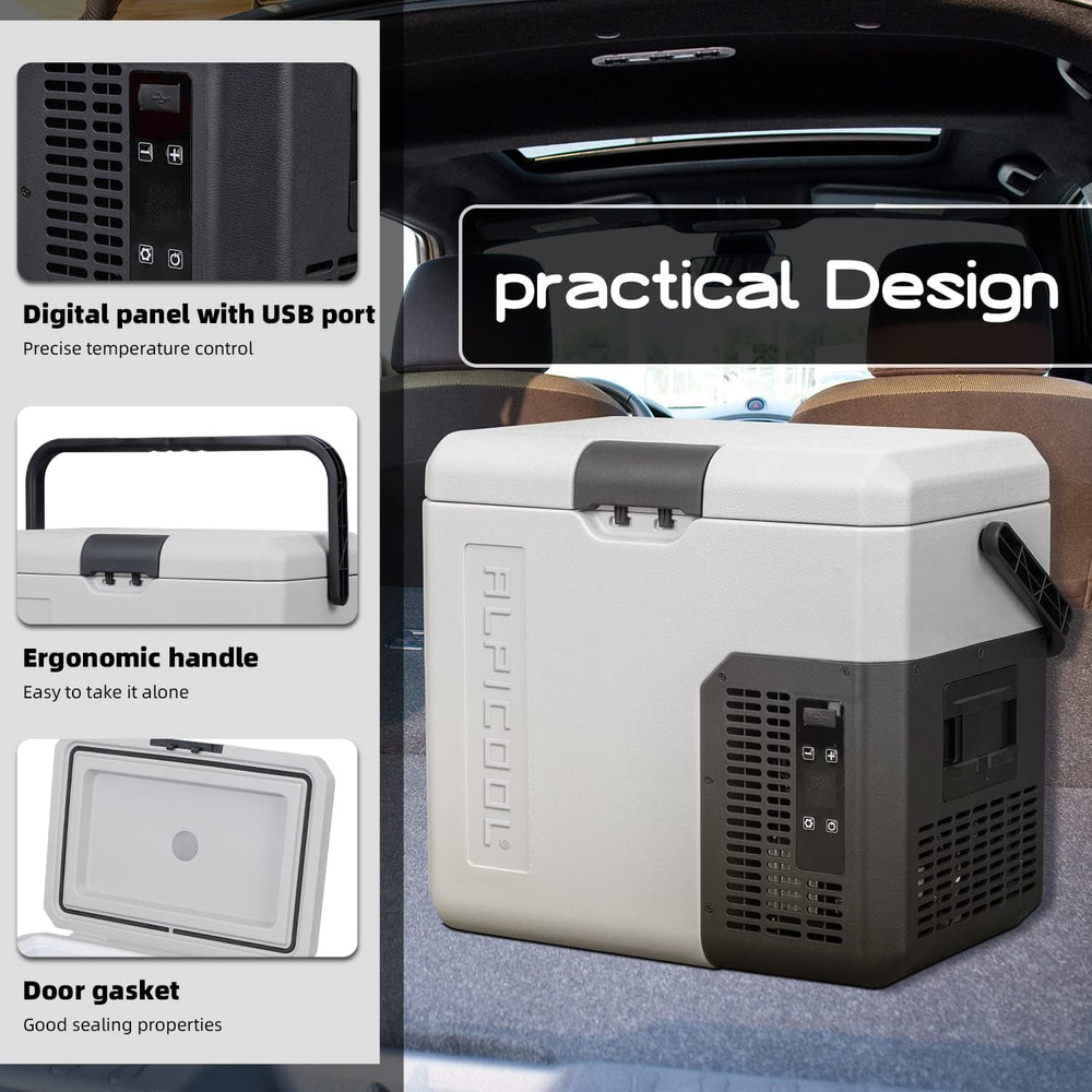 Alpicool LGMP8 8L Glaciere Portable Réfrigérateur Voiture Camping Congélateur 12/24V Mini Frigo pour Maison, Bureau ou Pique-Nique en Plein Air/ -20 à 20℃(Batterie Non Incluse)