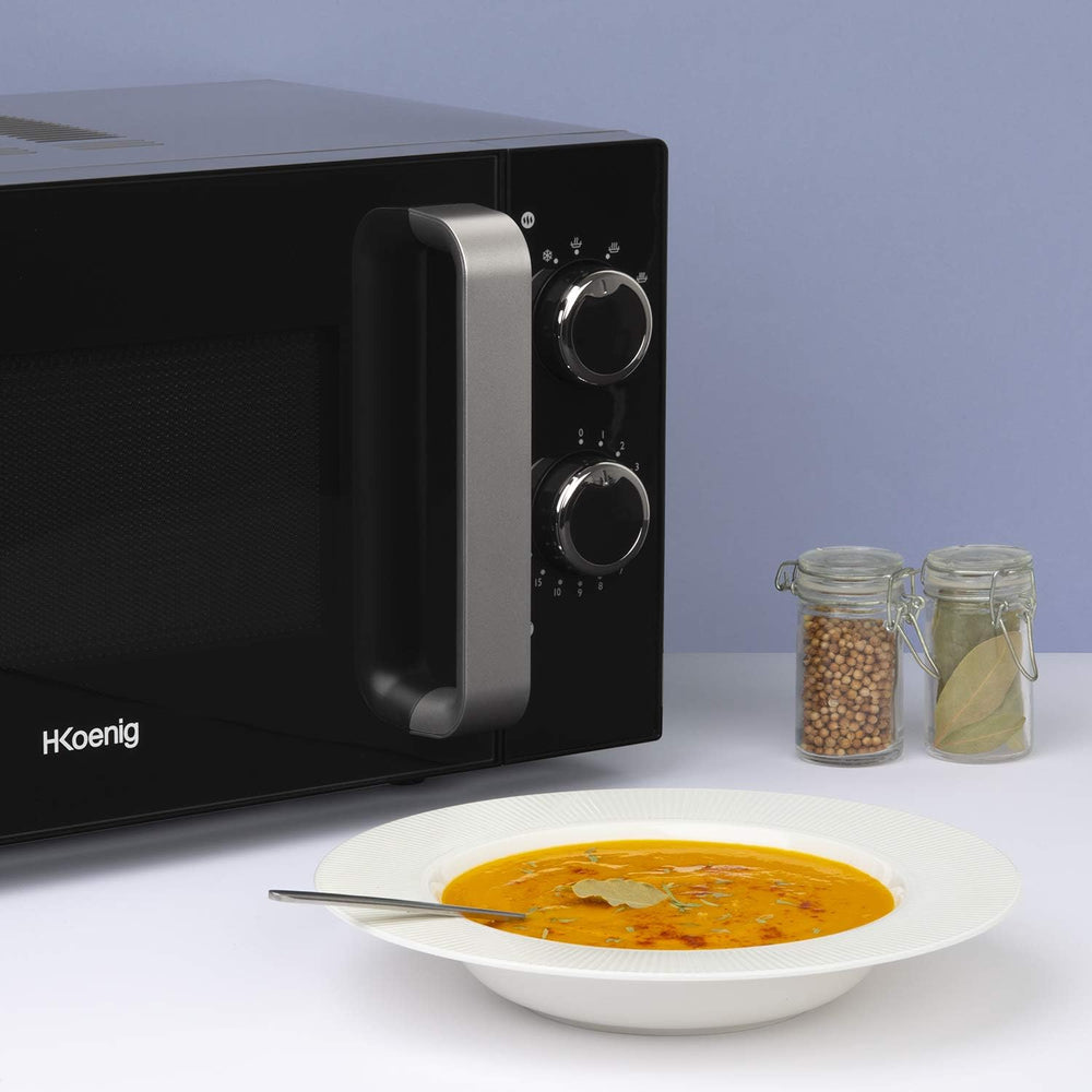 H.Koenig Micro-Ondes Four Grill 2 en 1 VIO9, 25L, Plateau tournant 27cm, 10 modes de cuisson jusqu’à 1000W, Décongélation, Cuisson combinée, écran LCD [Classe énergétique A+]
