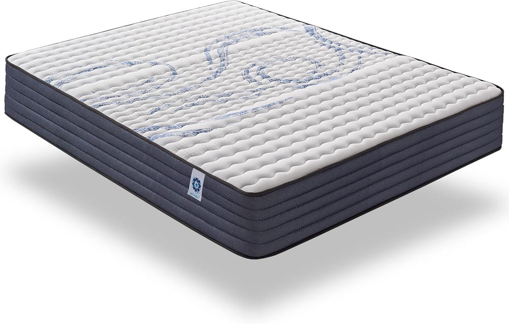 NATURALEX - Matelas PerfectSleep 180x200 - Épais 30 cm - Soutien Mousse à mémoire de Forme - Accueil Blue Latex - Confort Ferme - Respirant - 7 Zones - Réversible - Haute Densité - Fabriqué en Europe