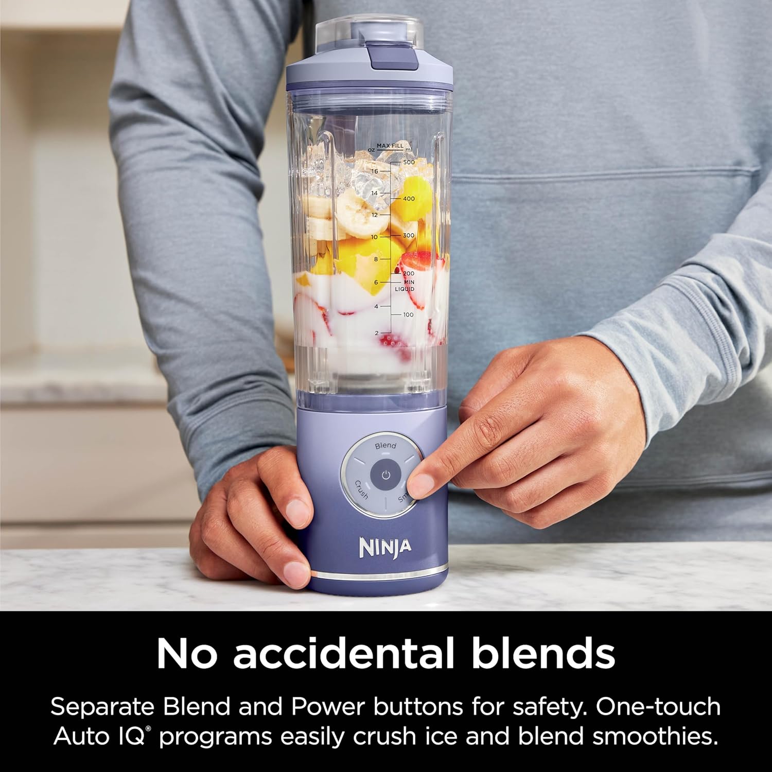 Ninja Blast Max, Portable Blender + Twist & Go, Personal Smoothie, Blend, Ice Crush, 3 Programs, Cordless, 22 oz removable Vessel, Dishwasher Safe, Leakproof, Navy, BC251NV