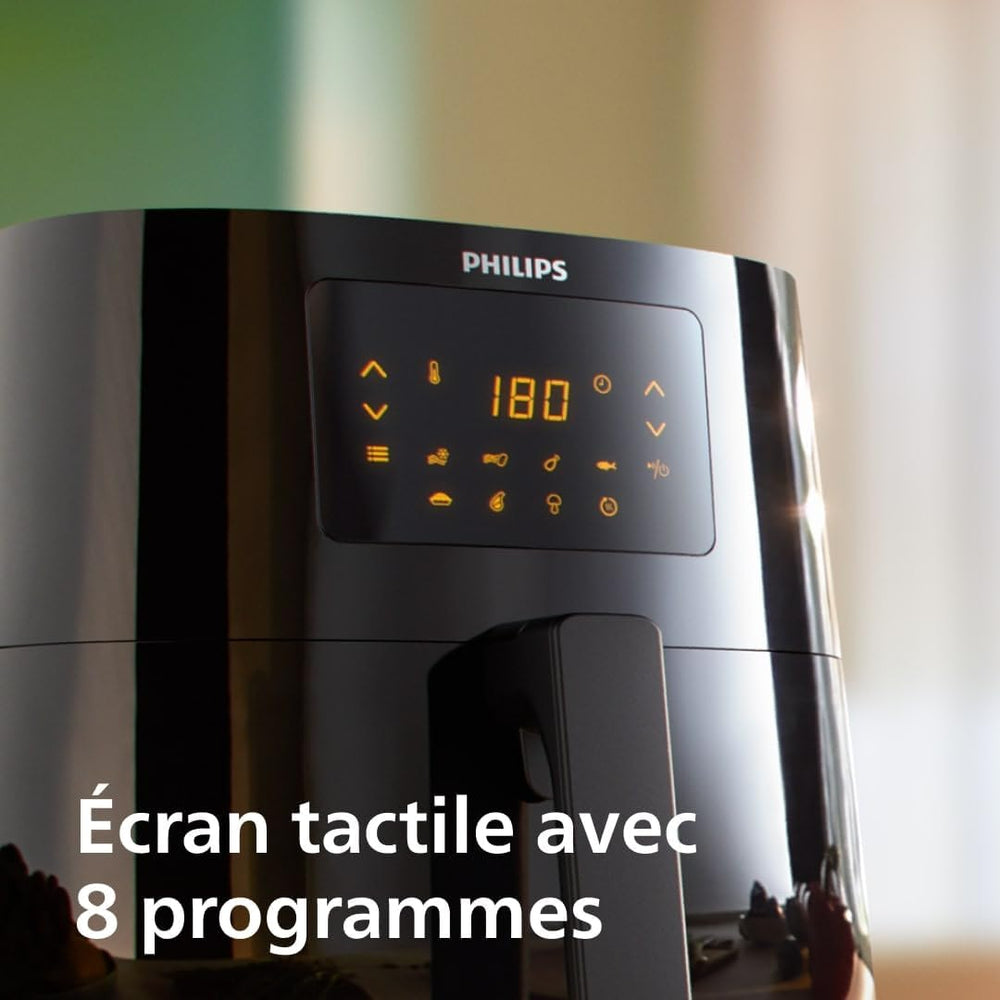 Versuni Philips Airfryer Series 3000 XL, 6.2L (1.2 kg), 14 in 1, 90% Less Fat Thanks to Rapid Air Technology, HomeID Recipe Application, Black (HD9270/90)