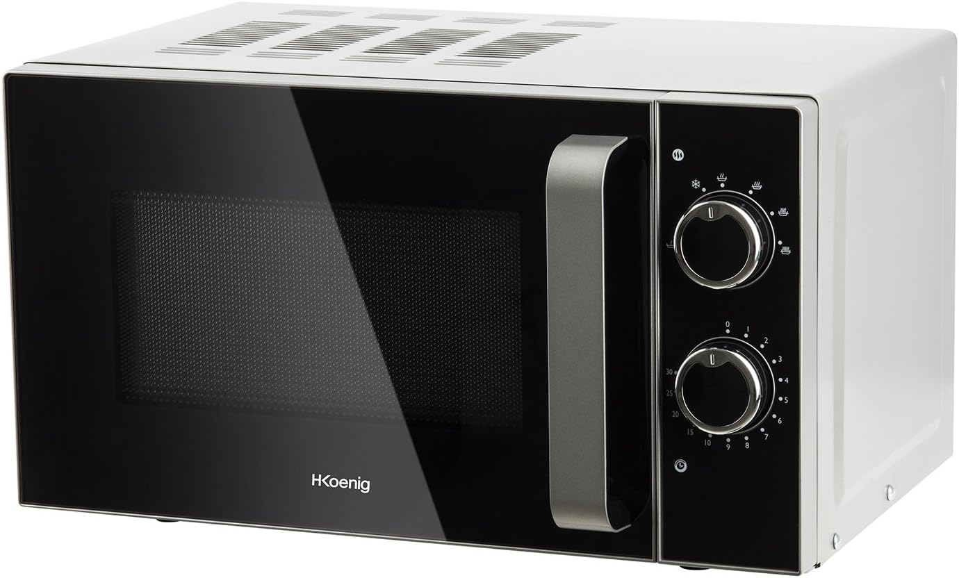 H.Koenig Micro-Ondes Four Grill 2 en 1 VIO9, 25L, Plateau tournant 27cm, 10 modes de cuisson jusqu’à 1000W, Décongélation, Cuisson combinée, écran LCD [Classe énergétique A+]