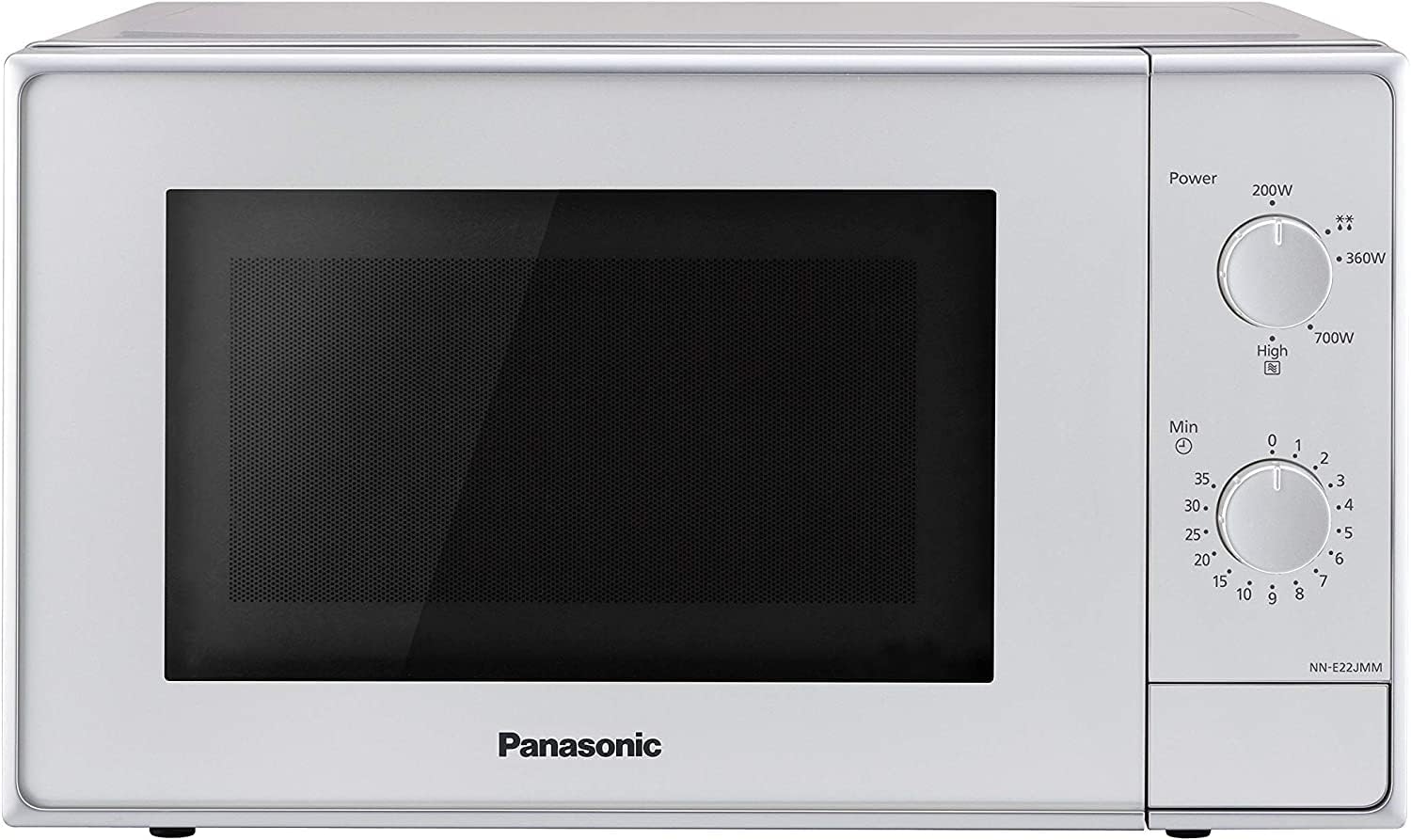 Panasonic NN-E20JWMEPG Microwave Oven with Glass Turntable, 20L, 800W, Defrost, 5 Power Levels, Timer, White