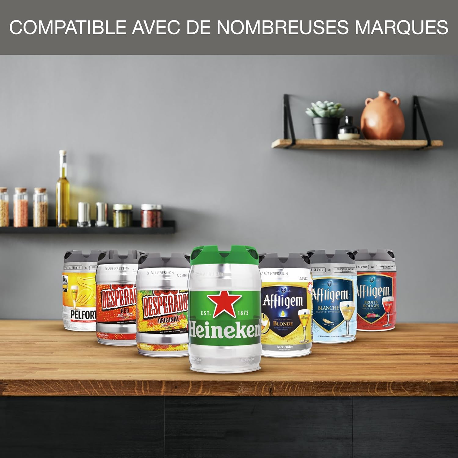 Krups Beertender Machine bière pression, Fûts de 5 L, Marques du groupe Heineken, Témoin lumineux, Température et mousse parfaites, Bière fraîche, Installation facile, Compact noire VB450E10