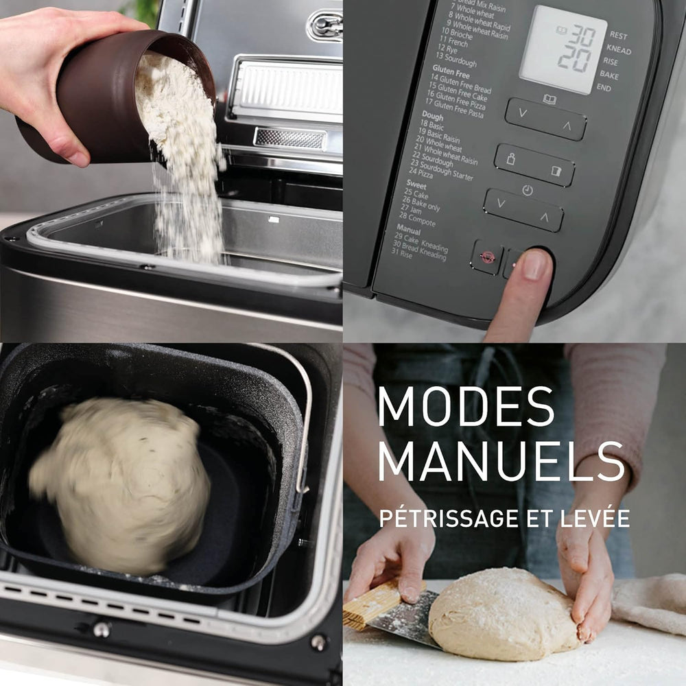 Panasonic SD-YR2550SXE Automatic Bread Maker, Raisin, Nut and Yeast Dispensers, 31 Auto Programs, Dual Temperature Sensor, 13 Hour Digital Timer, LCD Display, Silver