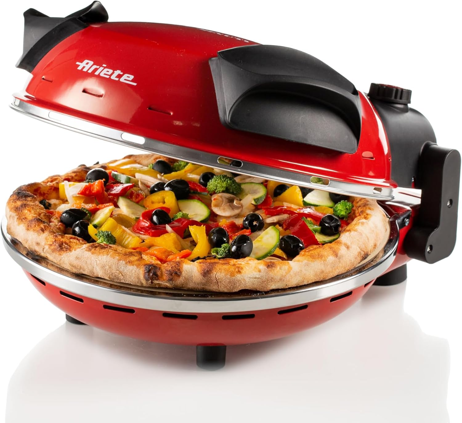 Ariete Pizza Oven 918, Pizza 4 Minutes, 5 Cooking Levels, Refractory Plate for Heating, Wooden Blades Included, Maximum Temperature 400°C, 1200W, White