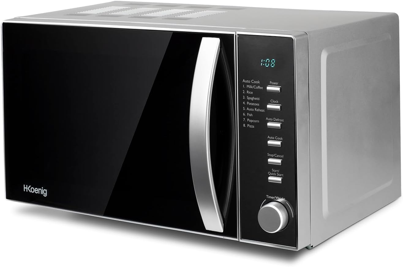 H.Koenig Compact Design Microwave 20L VIO4, Powerful 700W, Turntable 24.5 cm, Multifunction 5 Heating Levels and Defrost Function, Timer up to 30 min, Fast, Worktop