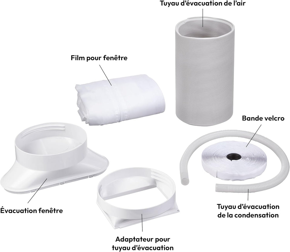MEDION Smart Climatiseur Mobile P1002 (10000 BTU, 3-en-1, Refroidir, Déshumidification, Ventilation, jusqu'à 34m², kit de joint de fenêtre, mode sommeil, contrôle Wifi, Télécommande, Écran, MD 37733)